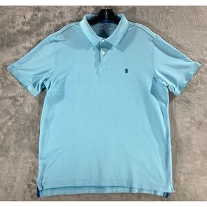 Izod Advantage Performance Stretch Mens Size L‎ Shortsleeve Sky Blue Polo Shirt